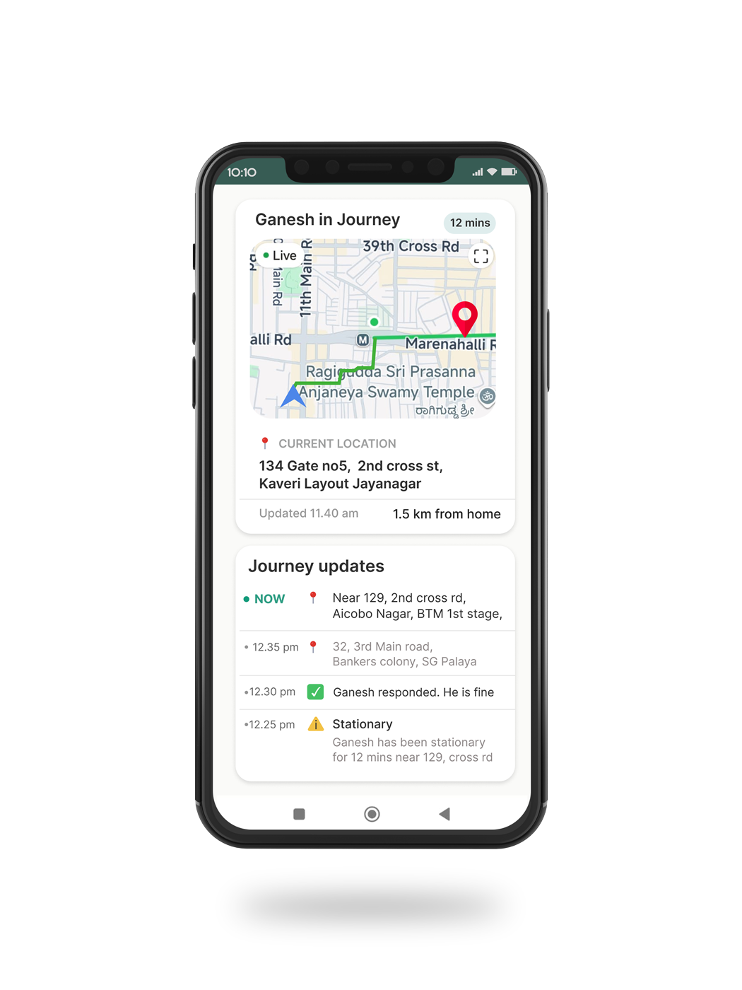 Live Path Tracking & One-Tap Reach
